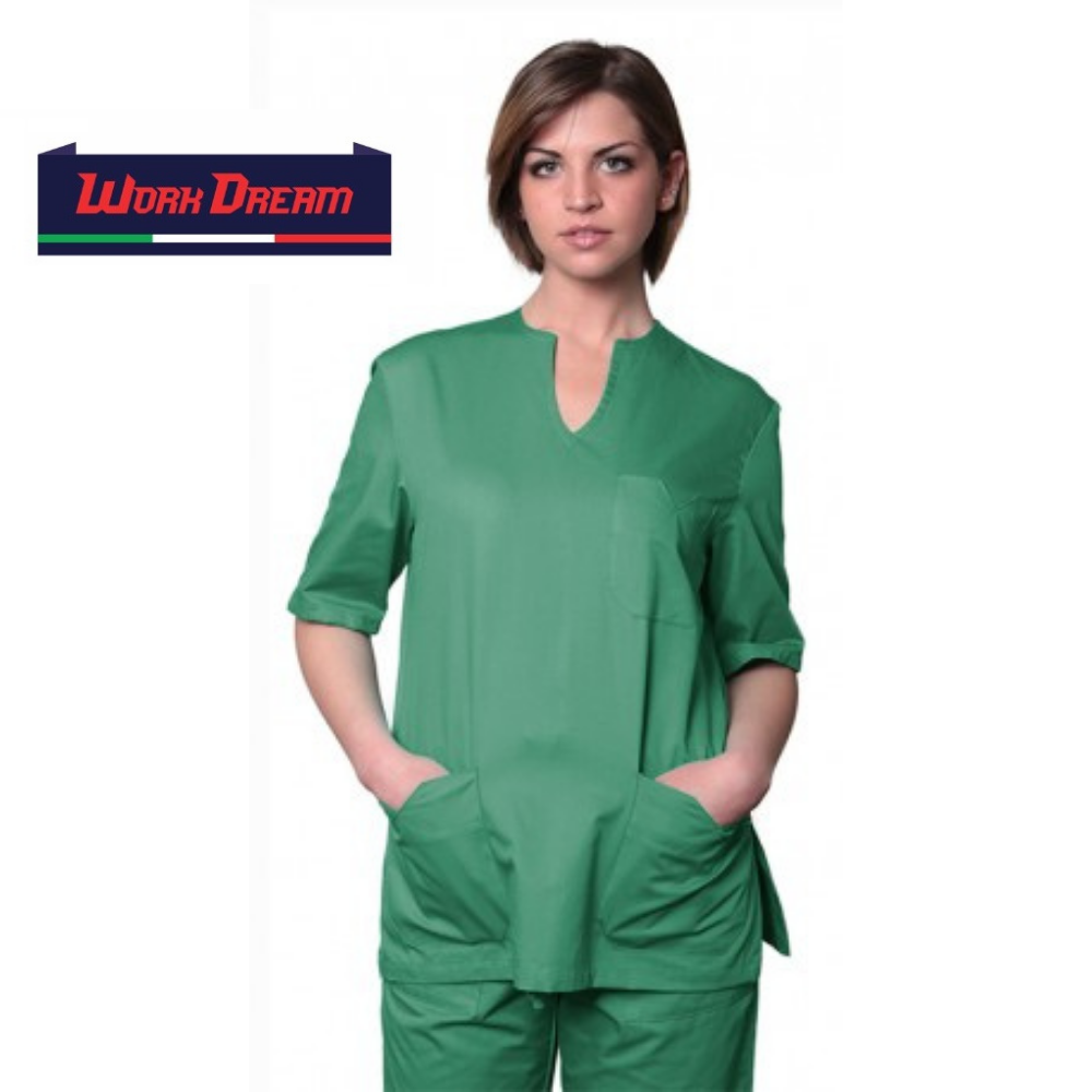 Casacca Medico Donna Cotone Camice Divisa Sanitaria Estetista